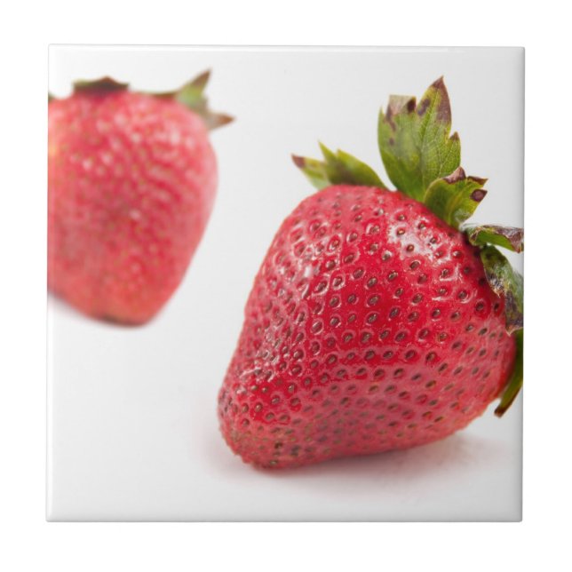 Rote Erdbeeren Fliese (Vorderseite)