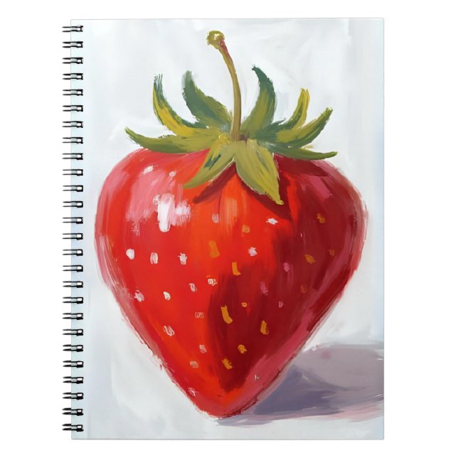Rote Erdbeeren Frucht Aquarellmalerei Notizblock (Vorderseite)