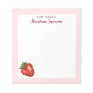 Rote Erdbeeren-Fruchtillustration mit individuelle Notizblock