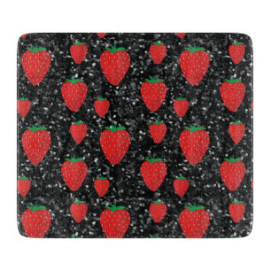 Rote Erdbeeren Fruchtliebhaber Süße Beeren Elegant Schneidebrett