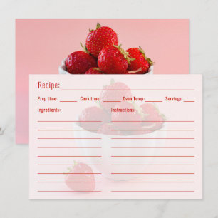 Rote Erdbeeren Lebensmittel Foto Mit Rezept Vorlag Mitteilungskarte