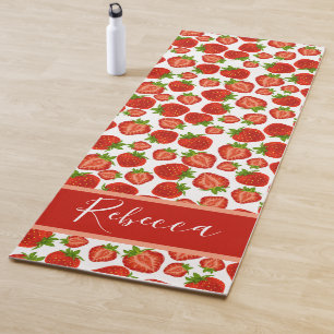 Rote Erdbeeren Monogramm Name Yoga Matten