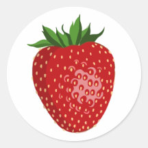 Rote Erdbeeren-Sticker-Umschlag Aufkleber Erdbeere