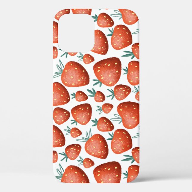 Rote Erdbeeren weißer Hintergrund Nahtlos Case-Mate iPhone Hülle (Rückseite)