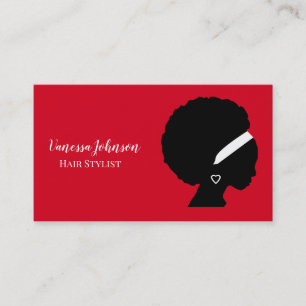 Rote ethnische Afro-Naturhaar-Pflege-Beauticianin Visitenkarte