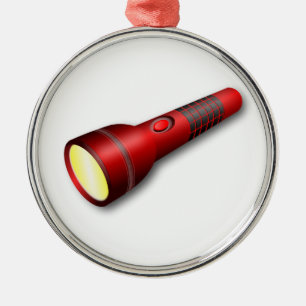 Rote Fackel-Taschenlampe Silbernes Ornament