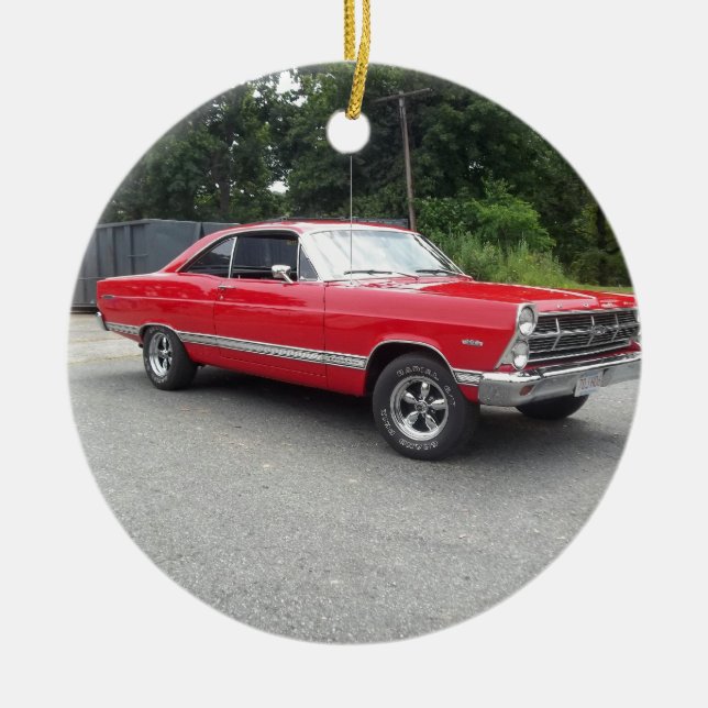 Rote fairlane 289 dreht sich süße Fahrt mit dem Keramikornament (Vorne)