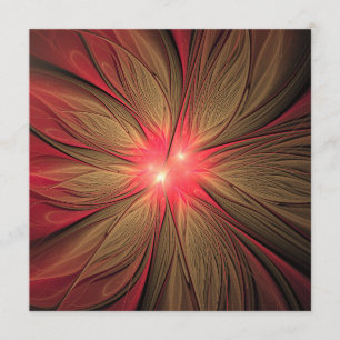 Rote fancy fraktale Blume Menükarte