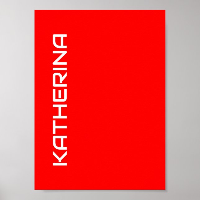 Rote Farbe | Klassischer weißer Name Poster (Vorne)