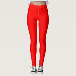 Rote Farbe Massiv Schlicht Leggings
