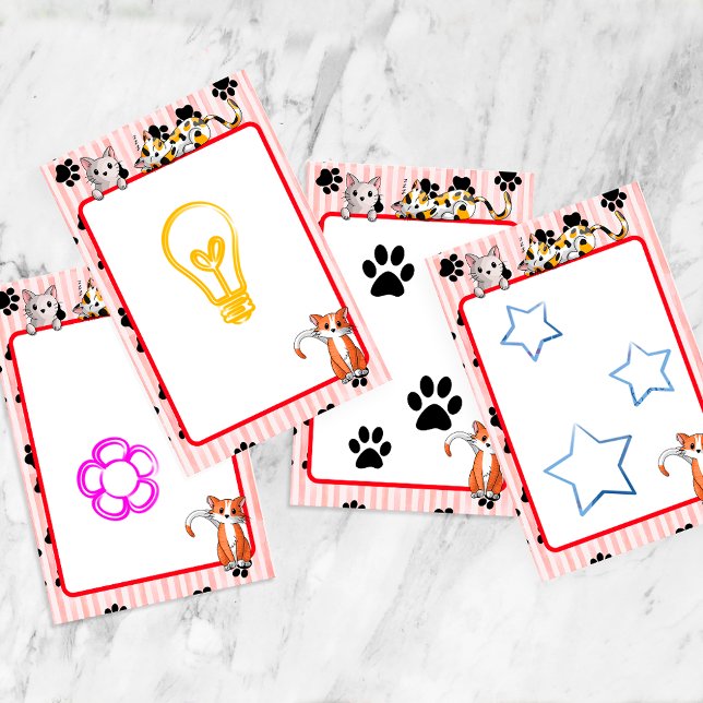 Rote Farbe mit Pfoten niedliche Kätzchen 4" x 6" Post-it Klebezettel (Von Creator hochgeladen)