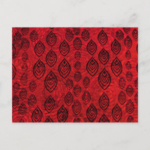 Rote Farbe Regen / Wassertropfen Formen Muster Postkarte