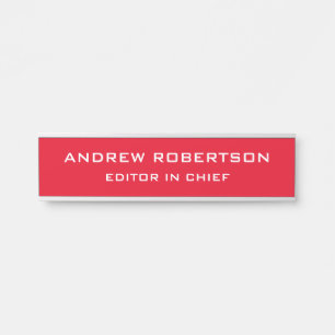 Rote Farbe Schlicht Elegant Minimalistisch Einfach Türschild