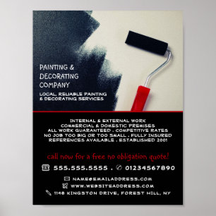 Rote Farbwalze, Maler und Dekoratorwerbung Poster