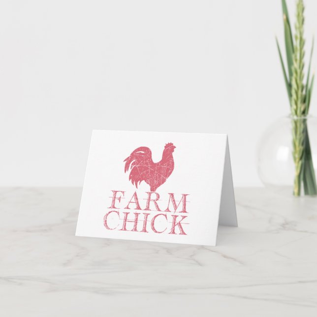 Rote Farm Küken mit Rooster BLANK Karte (Vorderseite)