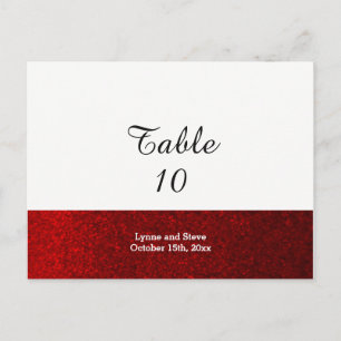 Rote Faux-Glitter-Tischplatzkarte Postkarte