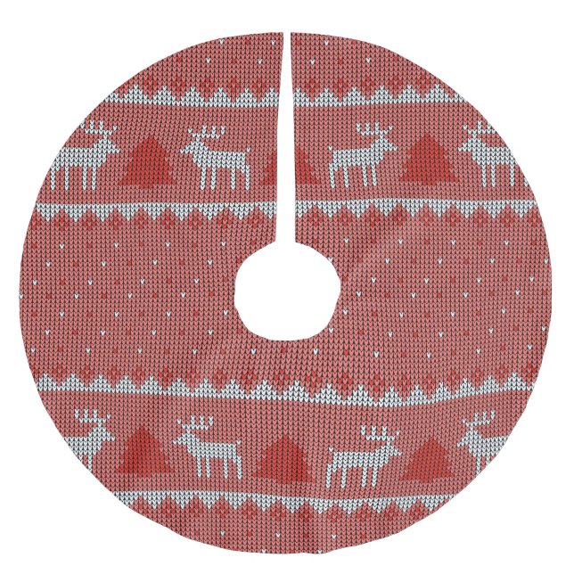 Rote Feiertage Polyester Weihnachtsbaumdecke (Vorderseite)