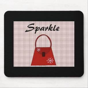 Rote Feiertags-Handtasche - Funkeln Mousepad