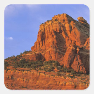 Rote Felsen im Sterling Canyon in Sedona Arizona Quadratischer Aufkleber