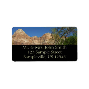 Rote Felsen im Zion National Park Fotografie Adressaufkleber