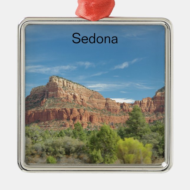 Rote Felsen in Sedona Silbernes Ornament (Vorne)