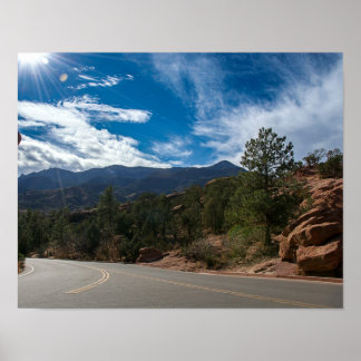 Rote Felsen und die Rocky Mountains Poster