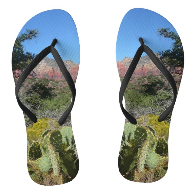 Rote Felsen und Kakteen I Flip Flops (Fußbett)