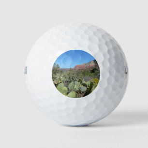 Rote Felsen und Kakteen I Golfball