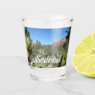 Rote Felsen und Kakteen I Schnapsglas