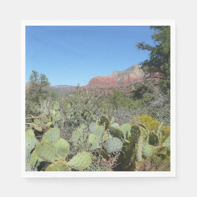 Rote Felsen und Kakteen I Serviette (Vorderseite)