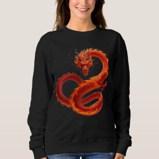 Rote Feuerdrache Kunst | Mythisches Flammendrachen Sweatshirt