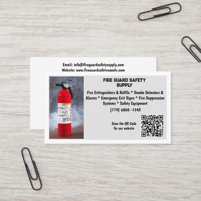 Rote Feuerlöscher Brandschutz   Visitenkarte (Vorderseite/Rückseite Beispiel)