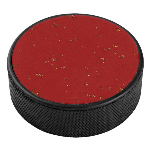 Rote Feuerstrahlen überlagern Ihr Foto Eishockey Puck (3/4)