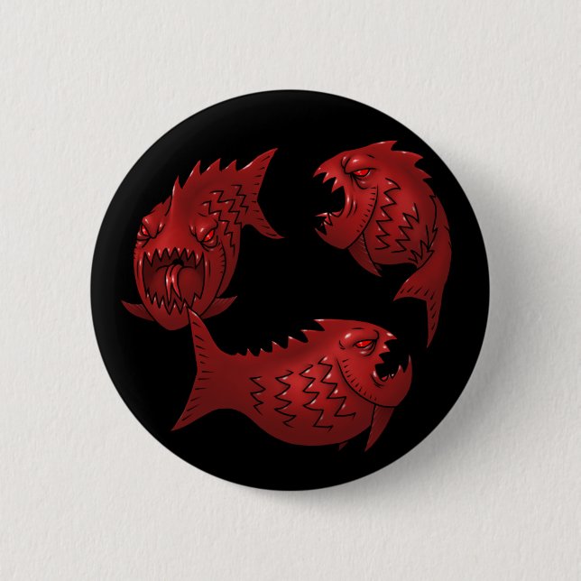Rote Fische Button (Vorderseite)
