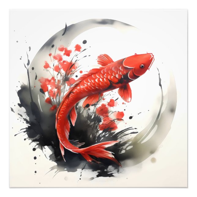 Rote Fischfarben Fotodruck (Vorne)