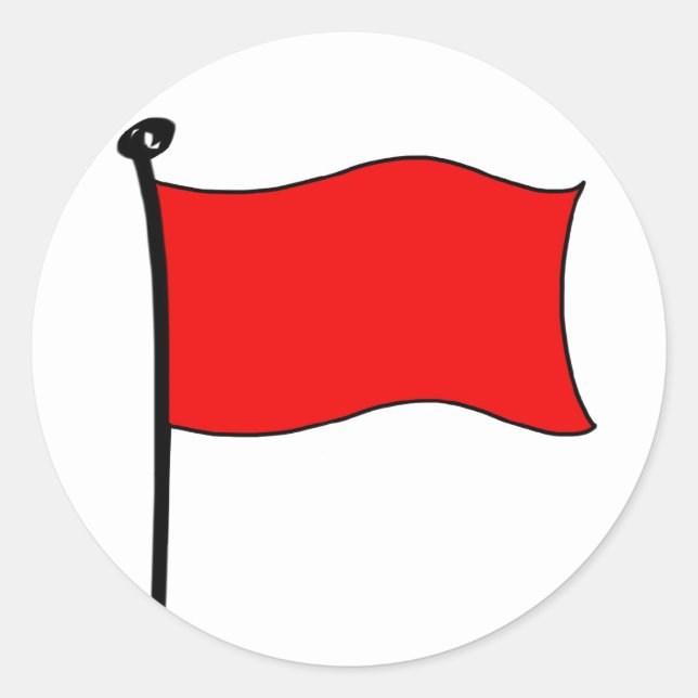 Rote Flagge: Aufkleber (groß) (Vorderseite)