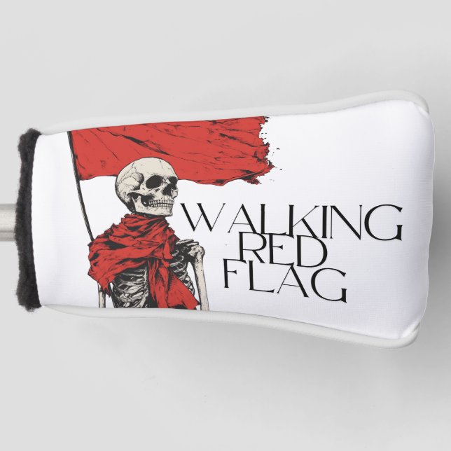 Rote Flagge Skeleton | Edgy Minimalistisch Spaß Golf Headcover (Vorderseite)