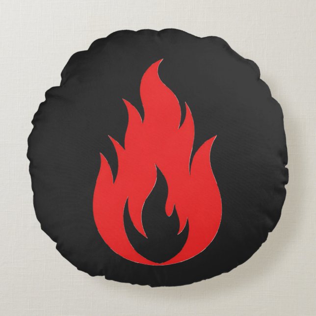 Rote Flamme Rundes Kissen (Vorderseite)