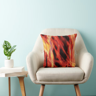 Rote Flamme und Feuer-Art Kissen