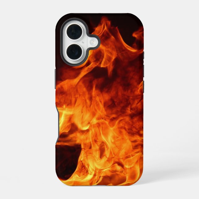 Rote Flammen iPhone 16 Hülle (Rückseite)