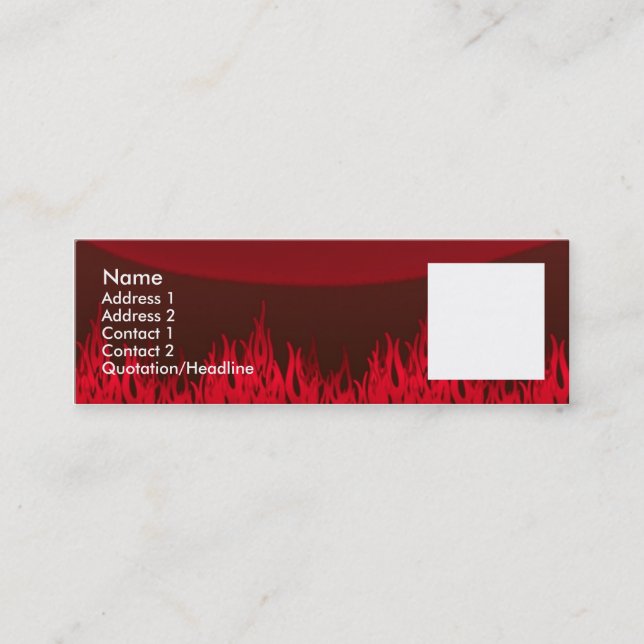 Rote Flammen Mini Visitenkarte (Vorderseite)