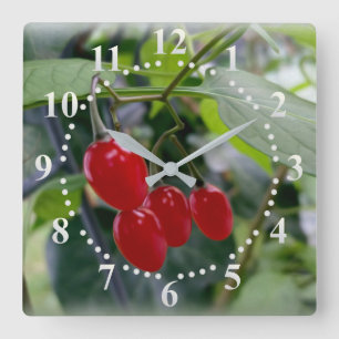 rote Flecken im Herbst Quadratische Wanduhr