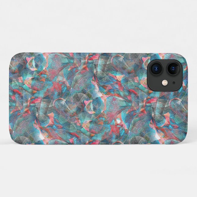 Rote Flecken mit Pfirsich und Zyanflecken an der s Case-Mate iPhone Hülle (Rückseite (Horizontal))
