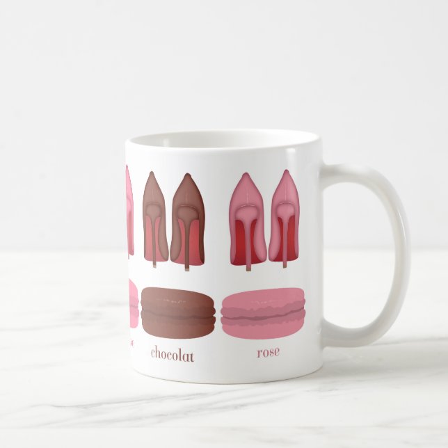 Rote Flecken Stilettos Schuhe, High Heels & Macaro Kaffeetasse (Rechts)