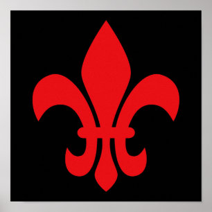 Rote Fleur de Lys Poster