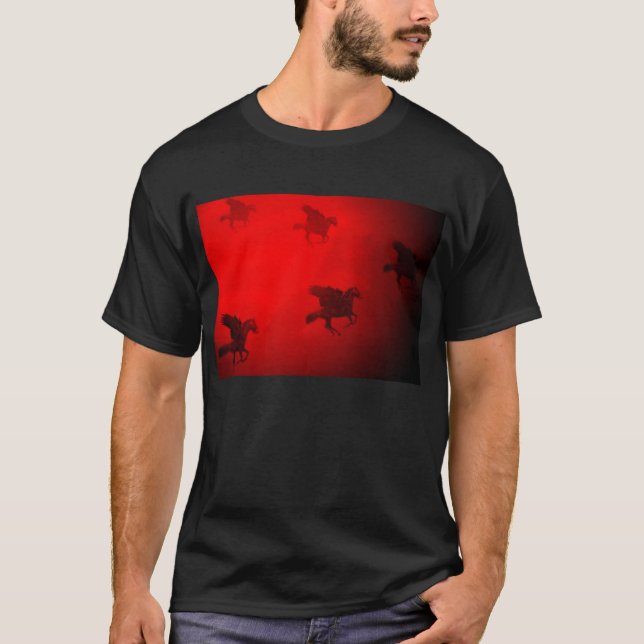 Rote Fliegen-Pferde T-Shirt (Vorderseite)