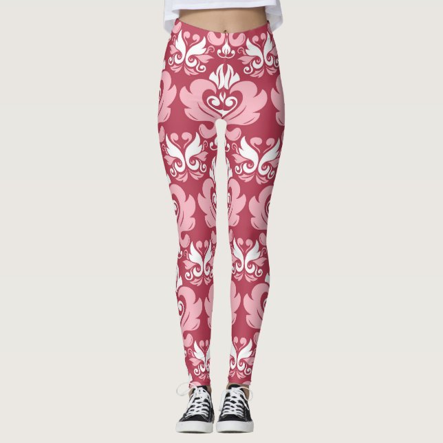 Rote Flora: Blassbeige Nahtlos Leggings (Vorderseite)