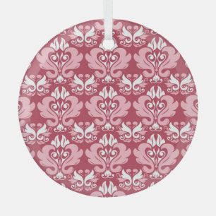 Rote Flora: Blassbeige Nahtlos Ornament Aus Glas