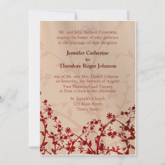 Rote Flora Einladung zur Hochzeit Blume Blume