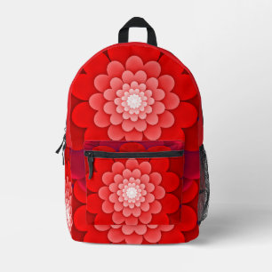 Rote Flora Mandala-58566 Bedruckter Rucksack